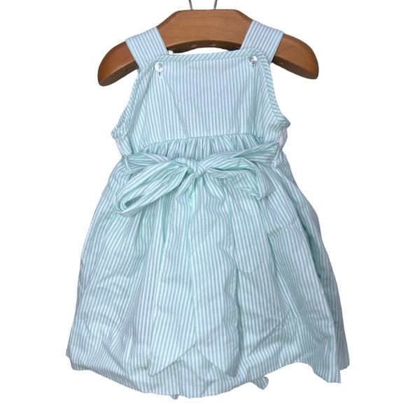 VTG House of Hatten Inc. Light green/ White Striped Sun Dress & Bloomers 18 mnth - Picture 2 of 7